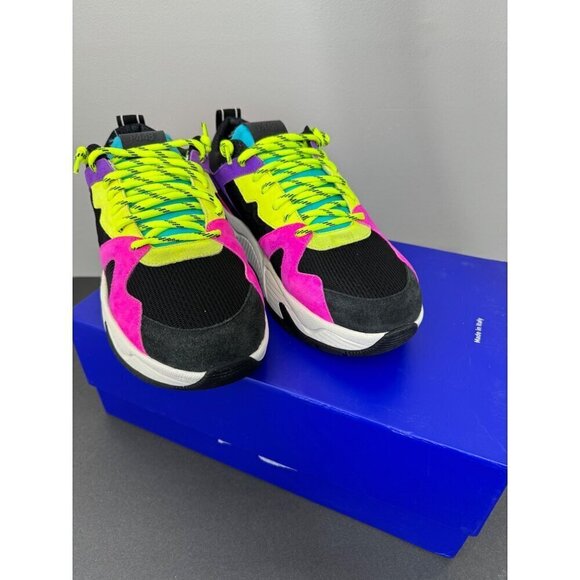 P448 Men's Sneakers Size 8.5 EUR 41 Aquamarine Dean Multicolor Suede Colorful - Picture 3 of 7